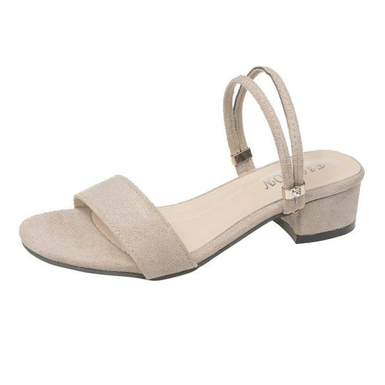 Damen elegante Sandaletten mit modischem Blockabsatz und geschwungenen Riemen R&B