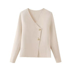Damen elegante Wickeljacke mit Knopfdetails R&B