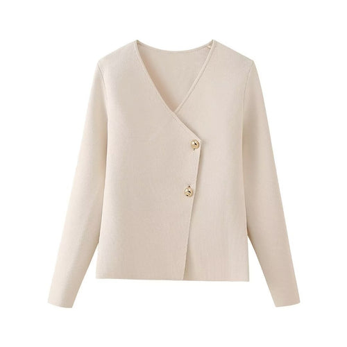 Damen elegante Wickeljacke mit Knopfdetails R&B