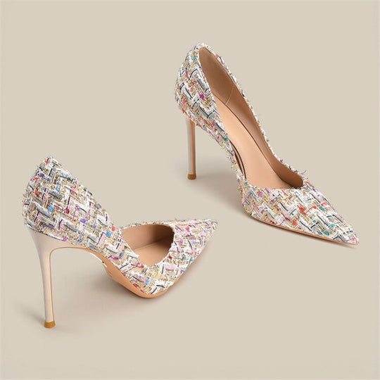 Damen elegante spitze High Heel Pumps mit geflochtenem Design R&B