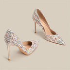 Damen elegante spitze High Heel Pumps mit geflochtenem Design R&B