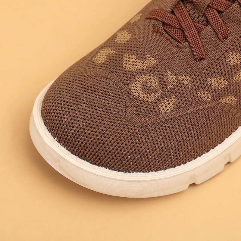 Damen Atmungsaktive Sneaker mit modischem Leopardenmuster