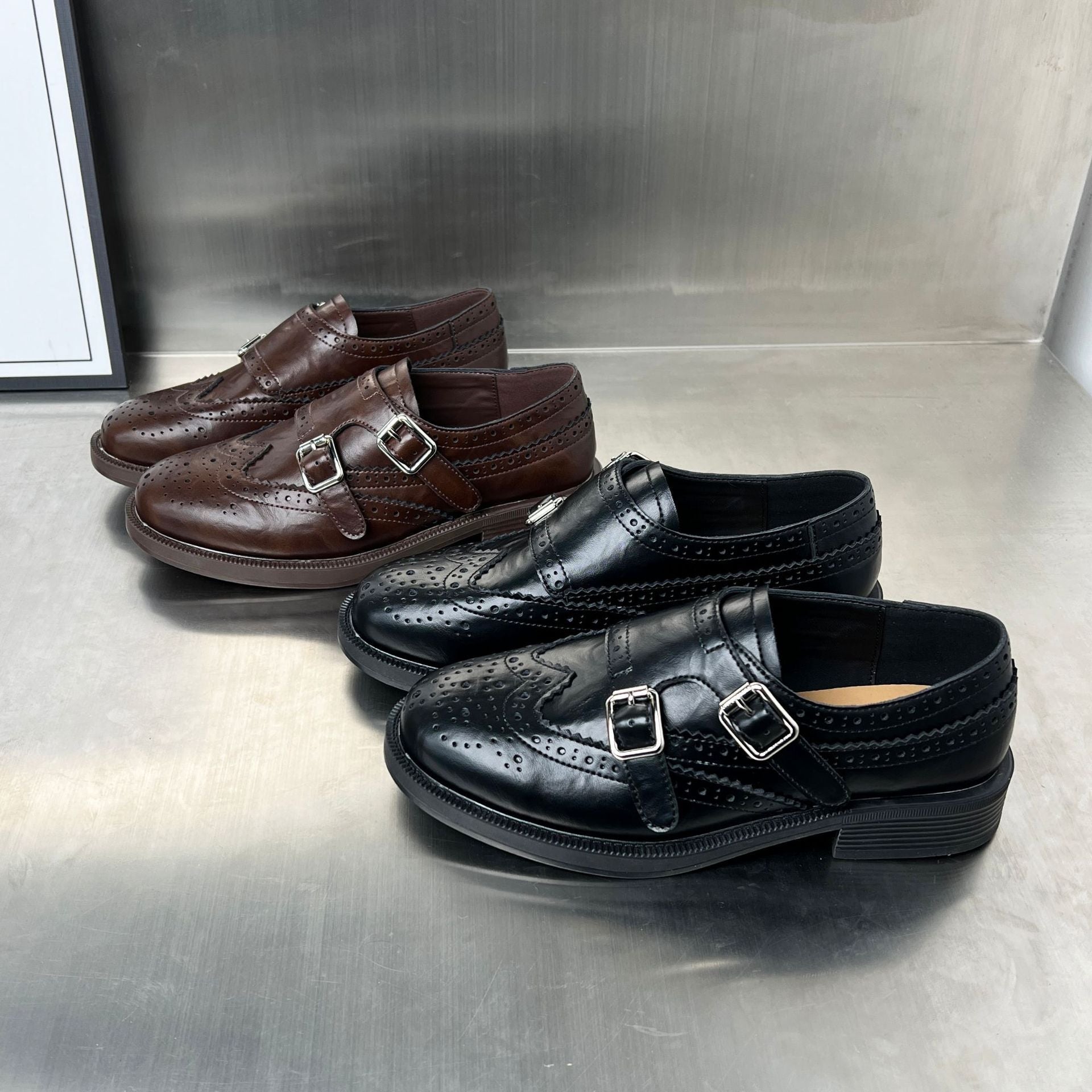 Damen Elegante Schnürschuhe mit doppeltem Schnallenverschluss und modischen Details R&B