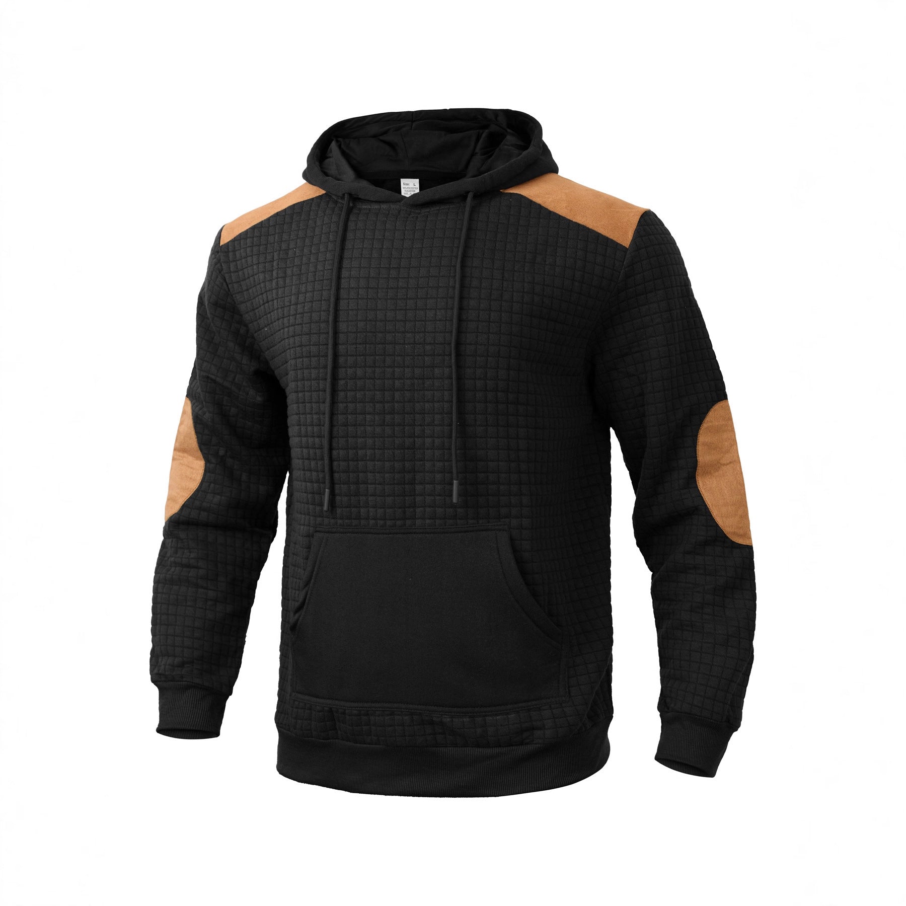 Herren modischer Kapuzenpullover mit strukturiertem Design und Kunstlederakzenten R&B