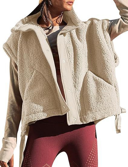Damen kuschelige Weste aus Fleece mit praktischen Taschen und innovativem Design R&B