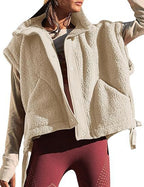 Damen kuschelige Weste aus Fleece mit praktischen Taschen und innovativem Design R&B