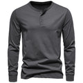Herren Langarm-Henley-Shirt mit Knopfleiste und hohem Tragekomfort