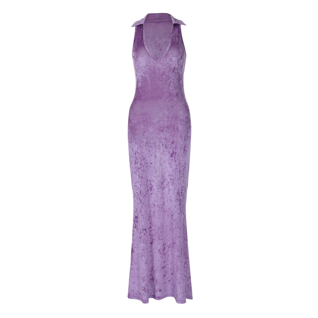 Damen Figurumspielendes Maxikleid mit tiefem V-Ausschnitt und raffinierten Trägern R&B