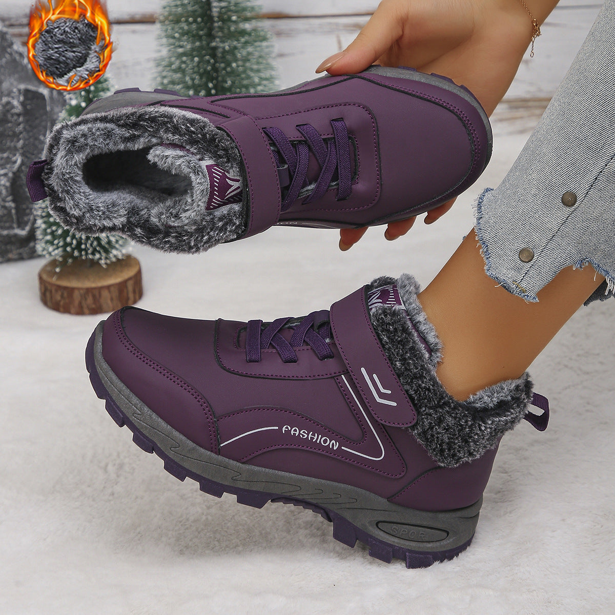 Damen Winterstiefel mit Warmfutter und rutschfester Sohle R&B