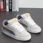 Damen Sneakers mit floralem Innenfutter und rutschfester Sohle
