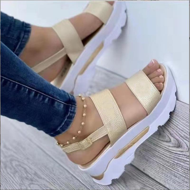 Damen Wedge-Sandalen mit modischem Riemen-Design und anatomisch geformtem Fußbett R&B