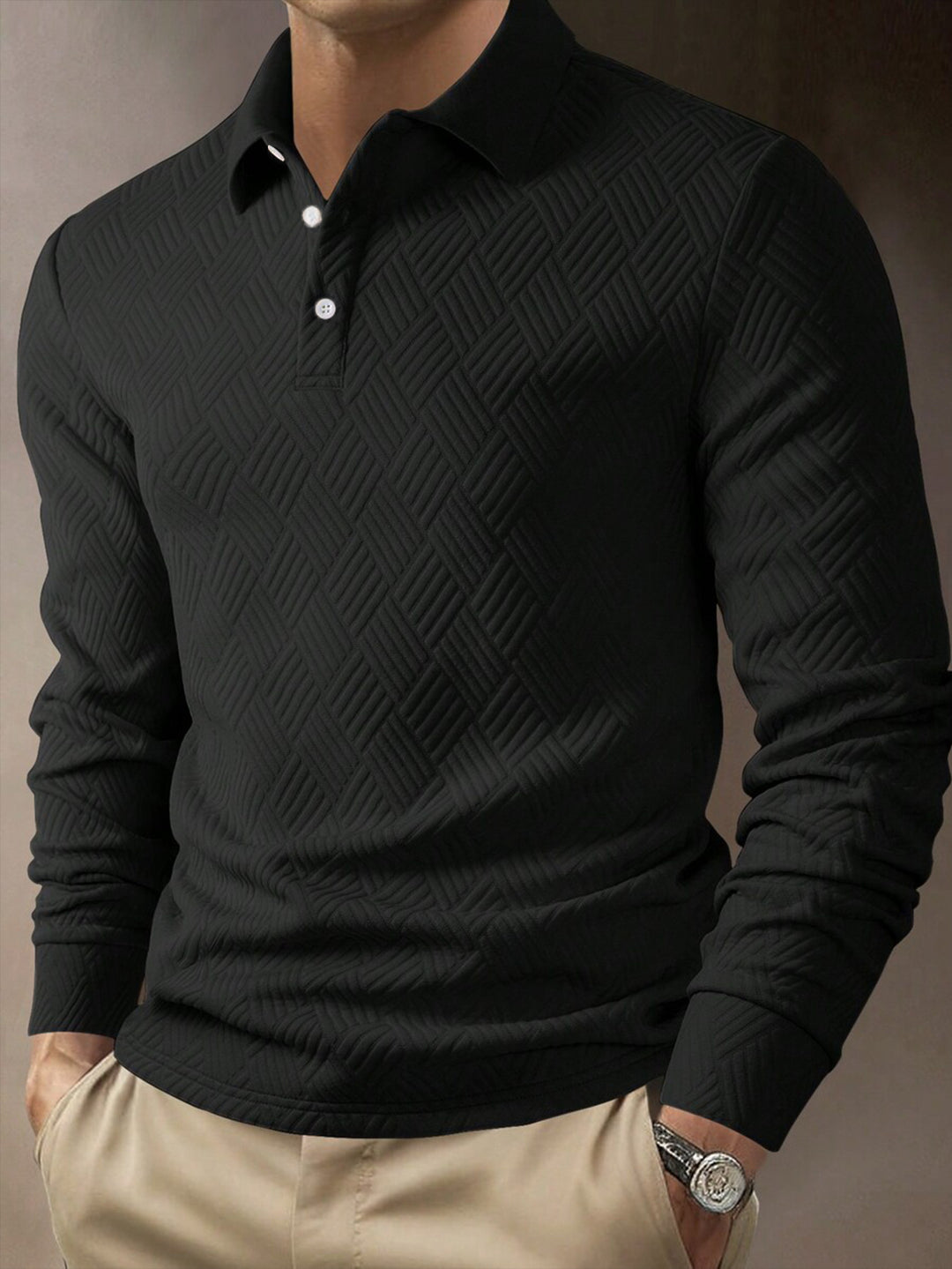 Herren Langarm Polohemd R&B