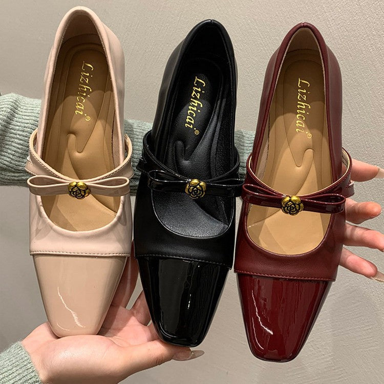 Damen elegante Mary Jane Pumps mit modischem Schleifendetail R&B