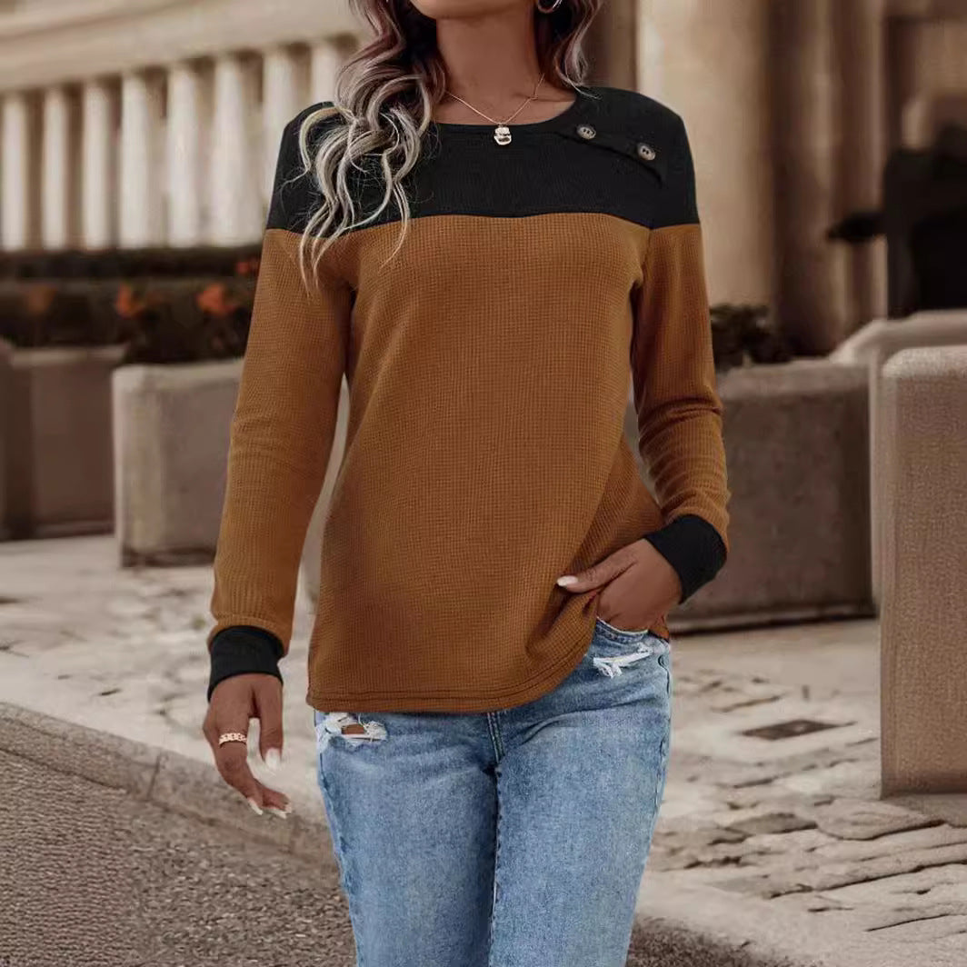 Damen Pullover mit strukturiertem Design und Button-Details R&B