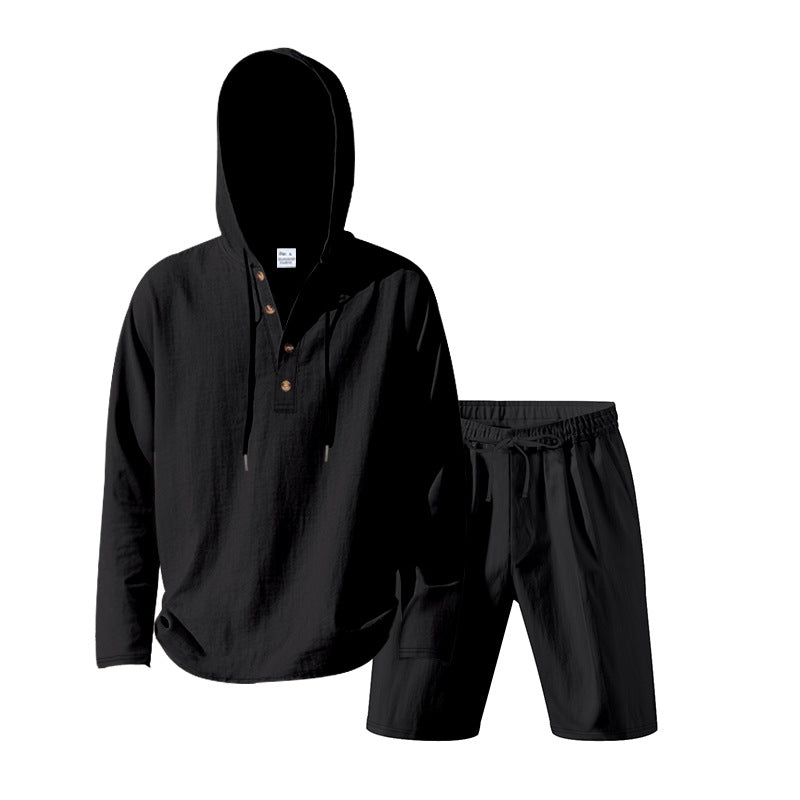 Herren lässiges Freizeit-Set mit Hoodie und Shorts R&B