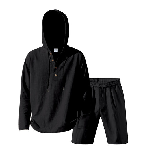 Herren lässiges Freizeit-Set mit Hoodie und Shorts R&B