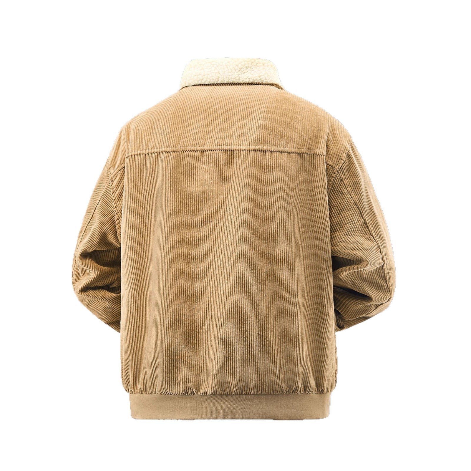 Herren kuschelige Teddy-Fleecejacke mit praktischen Brusttaschen und elastischen Bündchen R&B