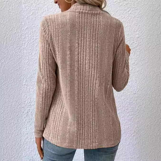 Damen gemütliche Strickjacke mit lässigem Schnitt und asymmetrischem Saum R&B