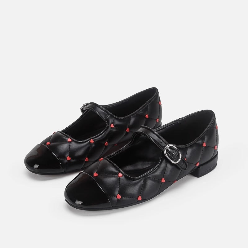 Damen Ballerinas mit dekorativem Riemen und glänzendem Schuhspitzen R&B