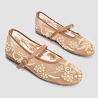Damen Ballerinas mit floralem Stickereibesatz R&B