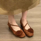 Damen elegante Ballerinas mit floralem Akzent und komfortablem Fußbett R&B