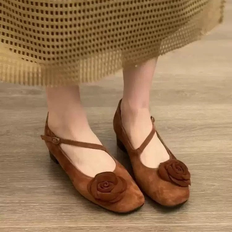 Damen elegante Ballerinas mit floralem Akzent und komfortablem Fußbett R&B