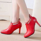 Damen Elegante Stiefeletten mit verziertem Absatz R&B