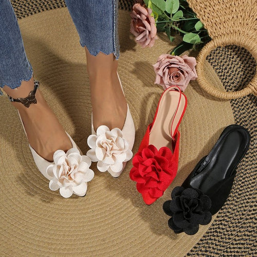 Damen Ballerinas mit blütenförmigen Applikationen R&B