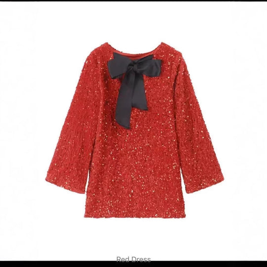 Damen Glamouröses Mini-Kleid mit glitzernden Pailletten und eleganten Puffärmeln R&B