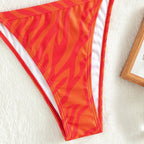 Damen Bandeau-Bikini Set mit sportlichem Schnitt und modischem Animal-Print R&B