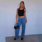 Damen Weite Jeans im lässigen High-Waist Schnitt