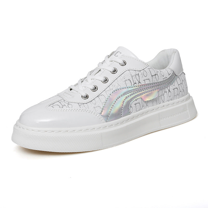 Damen Modische Sneaker mit Glanzoberfläche und grafischem Design R&B