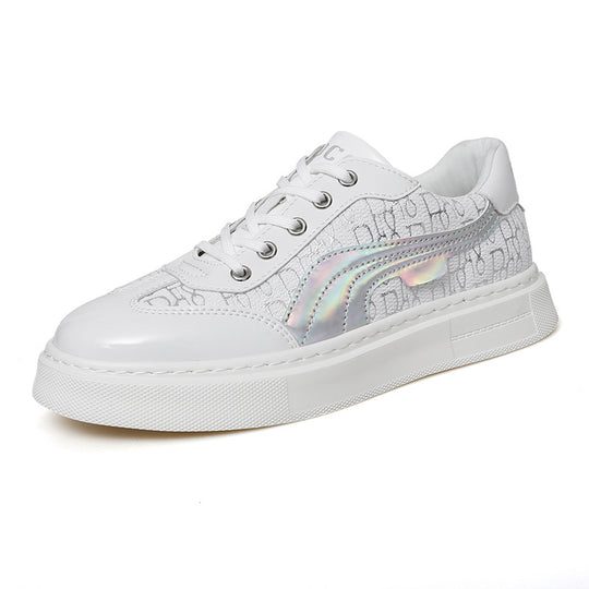 Damen Modische Sneaker mit Glanzoberfläche und grafischem Design R&B