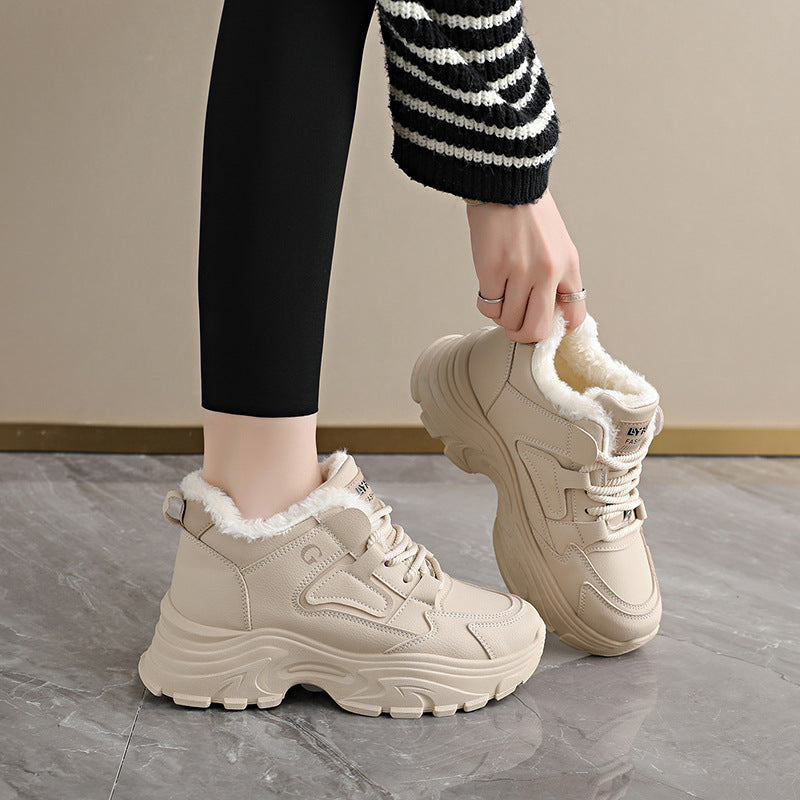 Damen Winterliche High-Top Sneakers mit weichem Fleece-Futter R&B