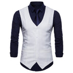 Herren elegante Anzugweste mit praktischen Taschen und detailliertem Design R&B