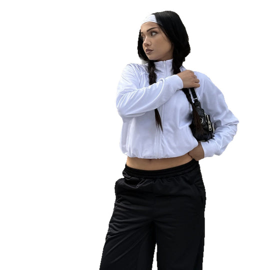 Damen sportlicher Jogginganzug mit hochgeschlossenem Kragen und elastischen Bündchen R&B