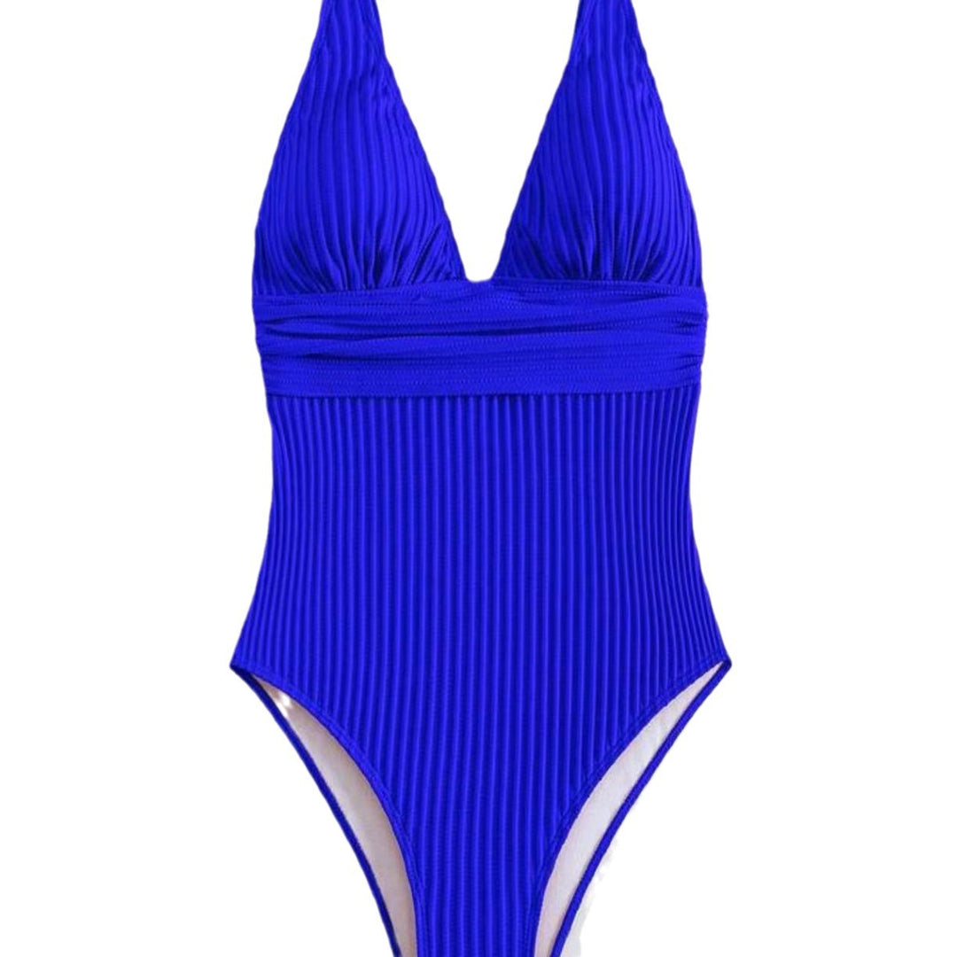 Damen Hochgeschnittener Badeanzug mit strukturiertem Rippdesign R&B