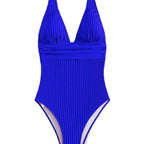 Damen Hochgeschnittener Badeanzug mit strukturiertem Rippdesign R&B