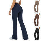 Damen bequeme Sportleggins mit hohem Bund und praktischen Taschen R&B
