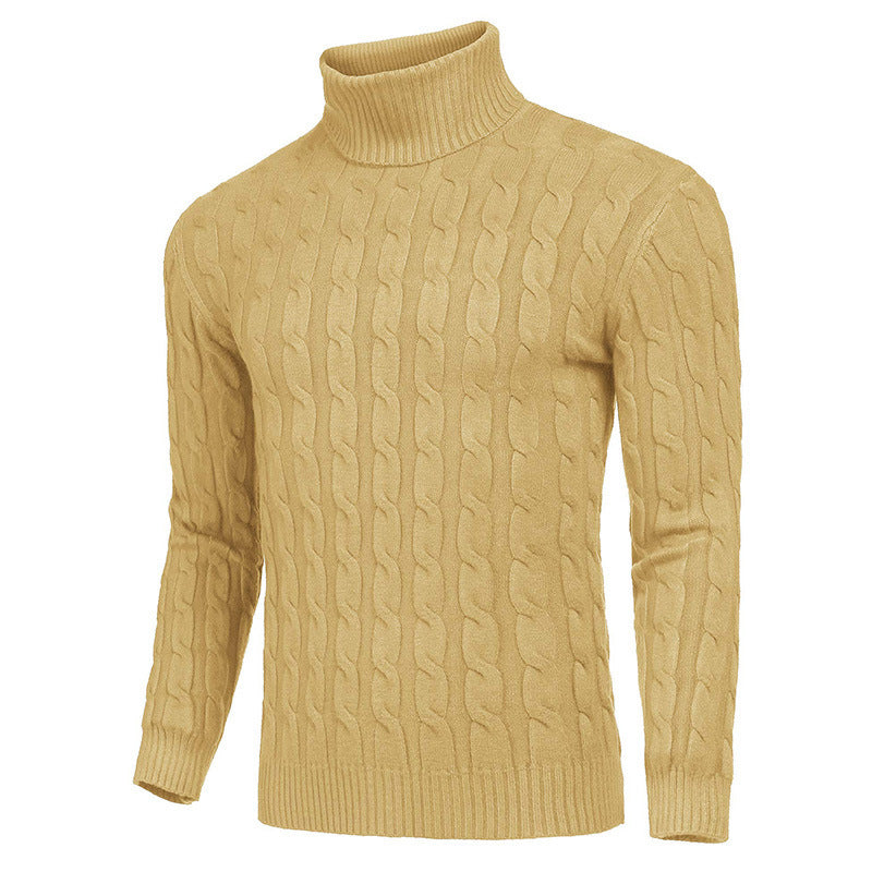 Herren modischer Rollkragenpullover mit strukturierter Strickoptik R&B