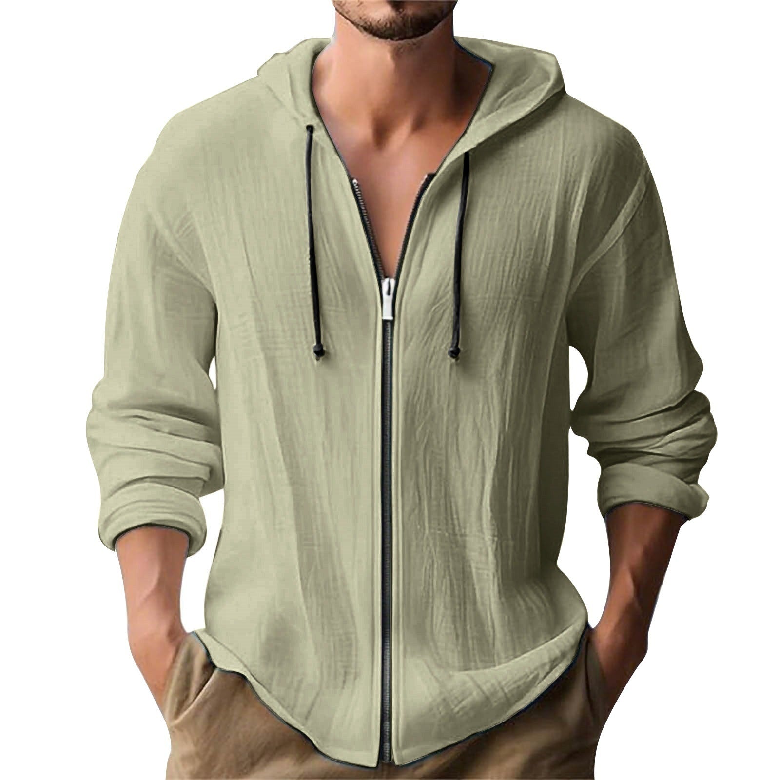 Herren lässige Kapuzenjacke mit Reißverschluss R&B