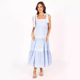 Damen Maxikleid mit verstellbaren Trägern und Rüschendetails R&B