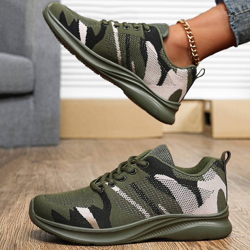 Damen sportive Sneaker mit elastischem Mesh-Obermaterial und rutschfester Sohle