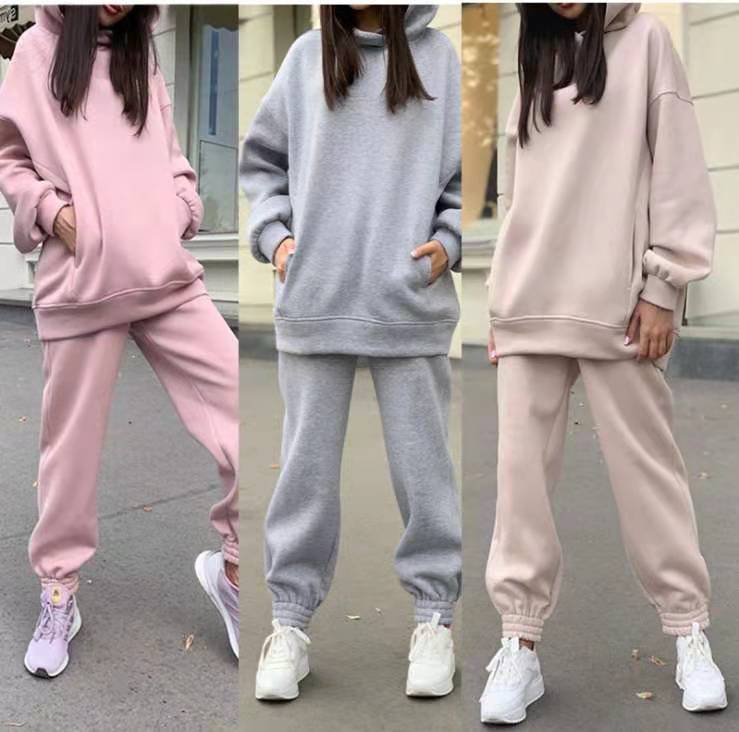 Damen lässiger Jogginganzug mit weichem Material und elastischem Bund R&B