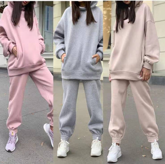 Damen lässiger Jogginganzug mit weichem Material und elastischem Bund R&B