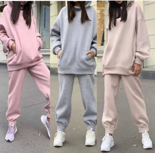 Damen lässiger Jogginganzug mit weichem Material und elastischem Bund R&B