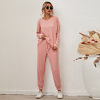 Damen Bequemer Strick-Jumpsuit mit Taschen und elastischem Bund R&B