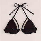 Damen Triangel-Bikini mit transparentem Detail