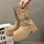 Damen Stiefeletten mit stylishen Schnallen und rutschfester Sohle R&B