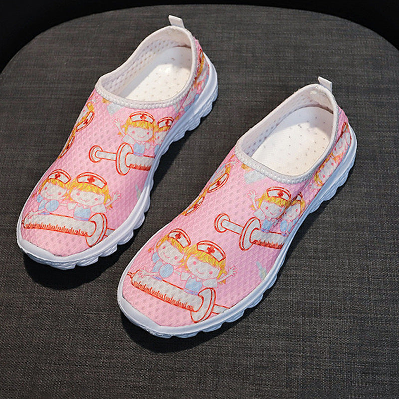 Damen Slip-On Freizeitschuhe mit farbenfrohem Design und atmungsaktiver Oberseite R&B